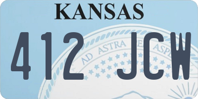 KS license plate 412JCW