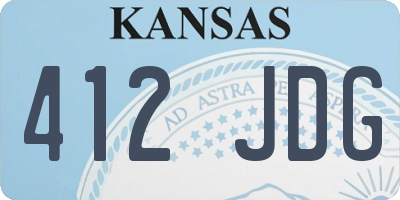 KS license plate 412JDG