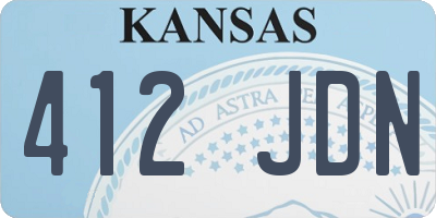 KS license plate 412JDN