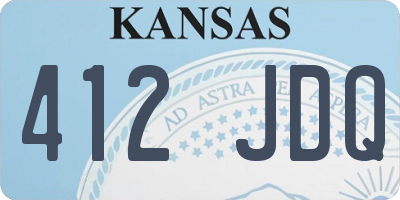 KS license plate 412JDQ