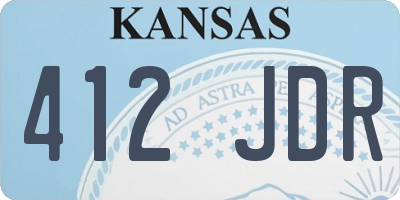 KS license plate 412JDR