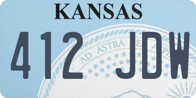 KS license plate 412JDW