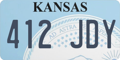 KS license plate 412JDY