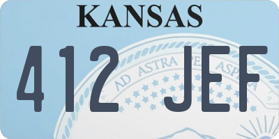 KS license plate 412JEF