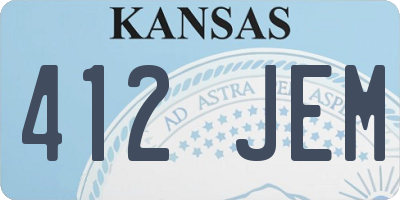 KS license plate 412JEM