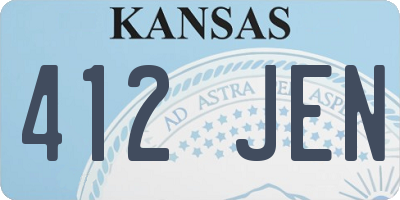 KS license plate 412JEN