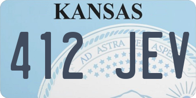 KS license plate 412JEV