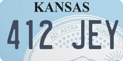 KS license plate 412JEY