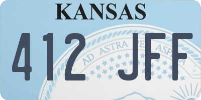 KS license plate 412JFF