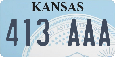 KS license plate 413AAA