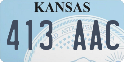 KS license plate 413AAC