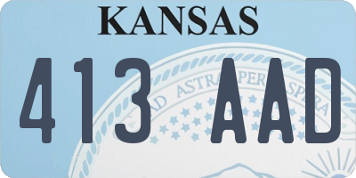 KS license plate 413AAD