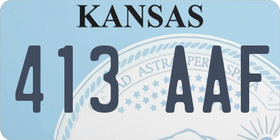 KS license plate 413AAF