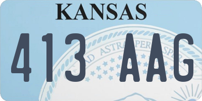 KS license plate 413AAG