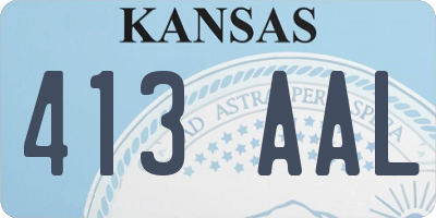 KS license plate 413AAL