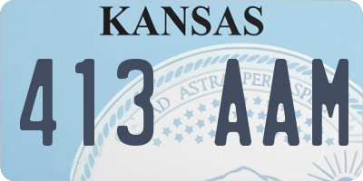 KS license plate 413AAM