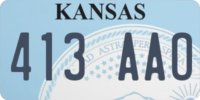 KS license plate 413AAO