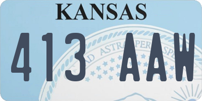 KS license plate 413AAW