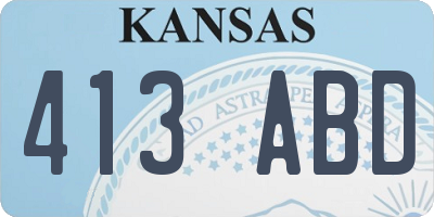 KS license plate 413ABD