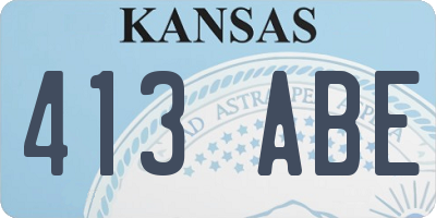 KS license plate 413ABE
