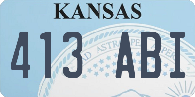 KS license plate 413ABI