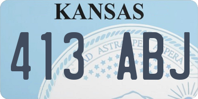 KS license plate 413ABJ
