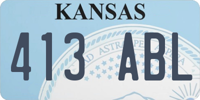 KS license plate 413ABL