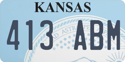 KS license plate 413ABM