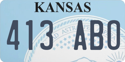 KS license plate 413ABO