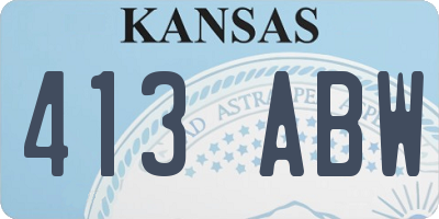 KS license plate 413ABW