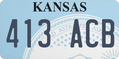 KS license plate 413ACB