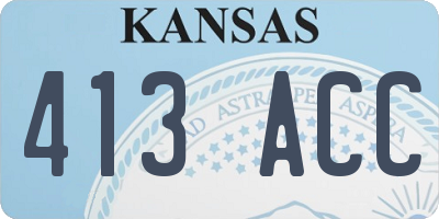 KS license plate 413ACC
