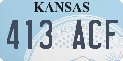 KS license plate 413ACF