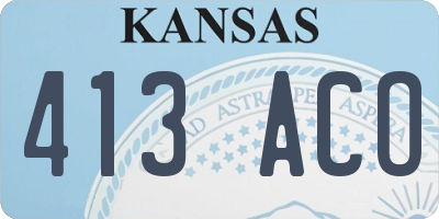 KS license plate 413ACO