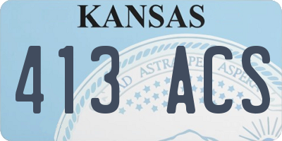 KS license plate 413ACS