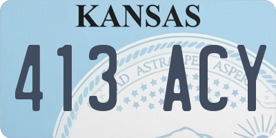 KS license plate 413ACY