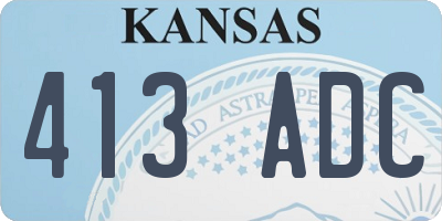 KS license plate 413ADC