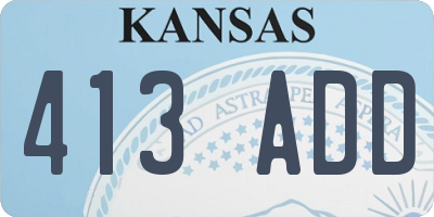 KS license plate 413ADD