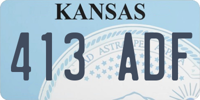 KS license plate 413ADF