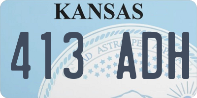 KS license plate 413ADH