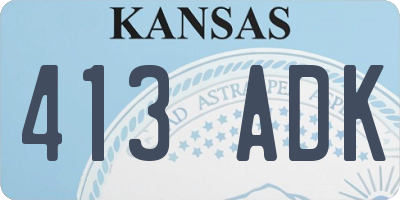 KS license plate 413ADK