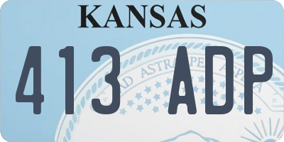 KS license plate 413ADP