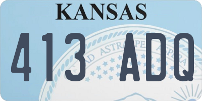 KS license plate 413ADQ