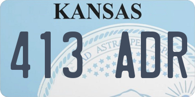 KS license plate 413ADR