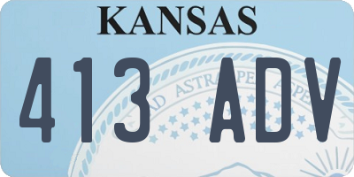 KS license plate 413ADV
