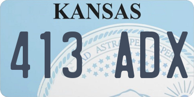 KS license plate 413ADX
