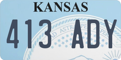 KS license plate 413ADY
