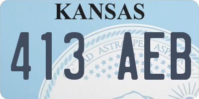 KS license plate 413AEB