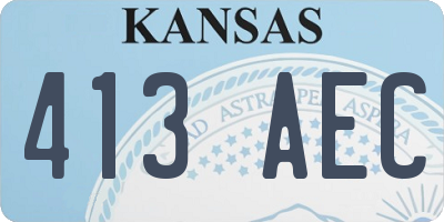 KS license plate 413AEC