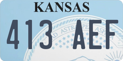 KS license plate 413AEF